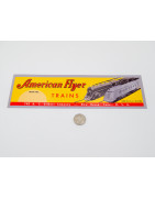 (4) Milwaukee Flyer Reproduction of American Flyer '2 Train' Box Stickers