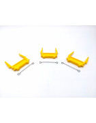 (3) Yellow Pipe Brackets with Wires for American Flyer No. 911 Gondolas