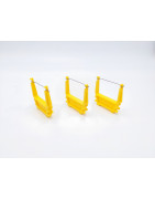 (3) Yellow Pipe Brackets with Wires for American Flyer No. 911 Gondolas
